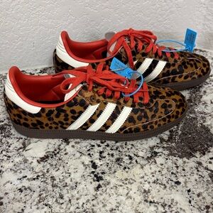 Adidas Samba OG Women's Red Cheetah Sneakers